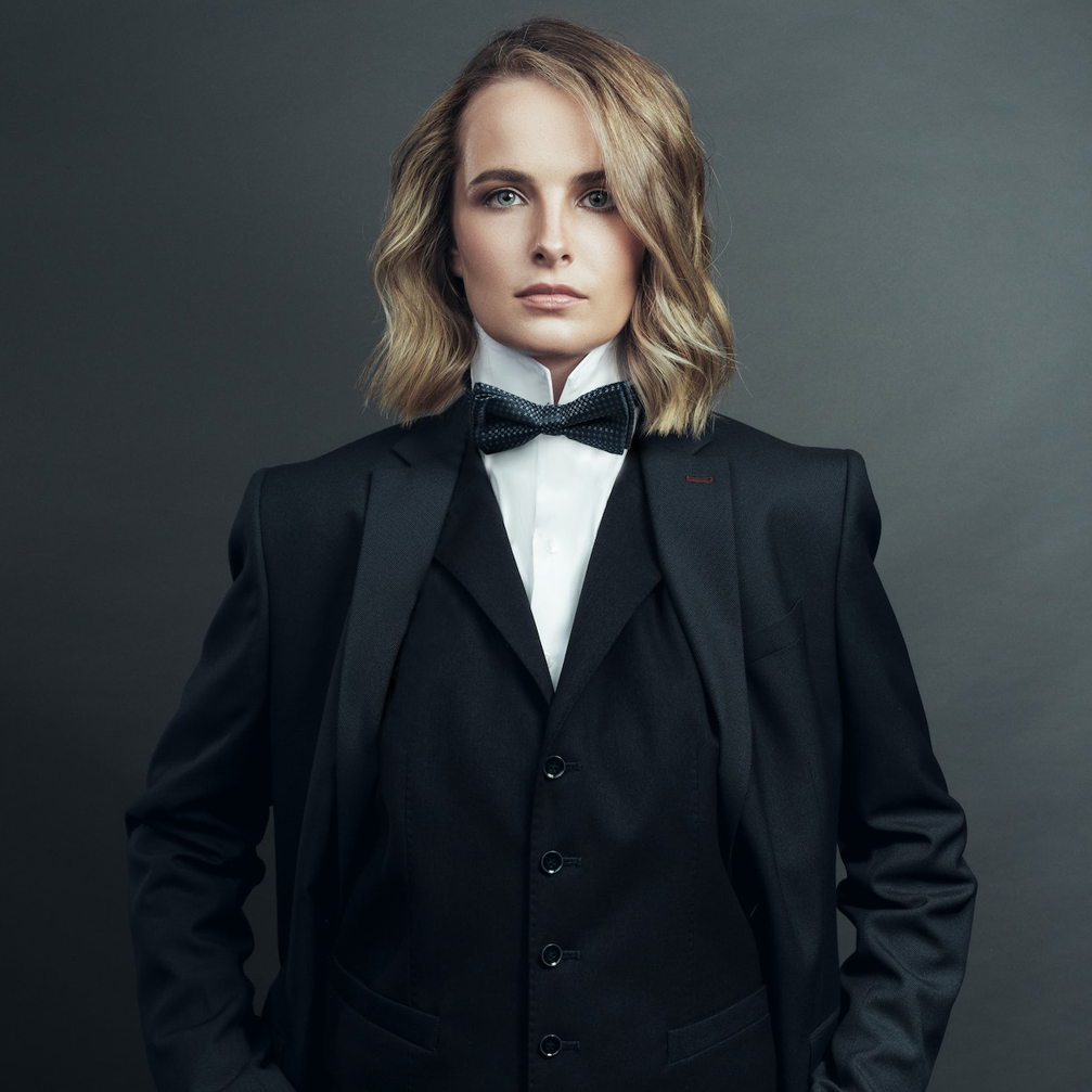 Woman wearing Tuxedo